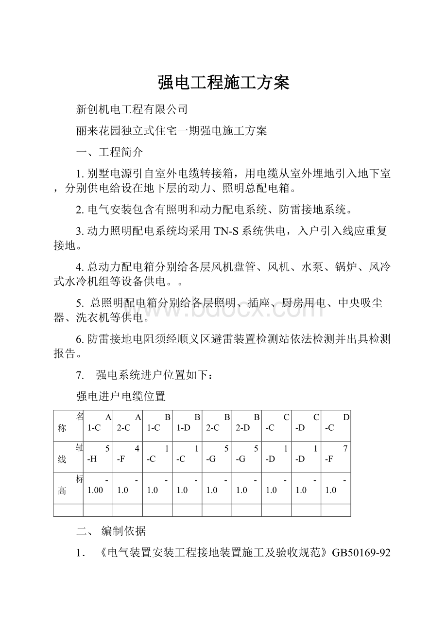 强电工程施工方案.docx