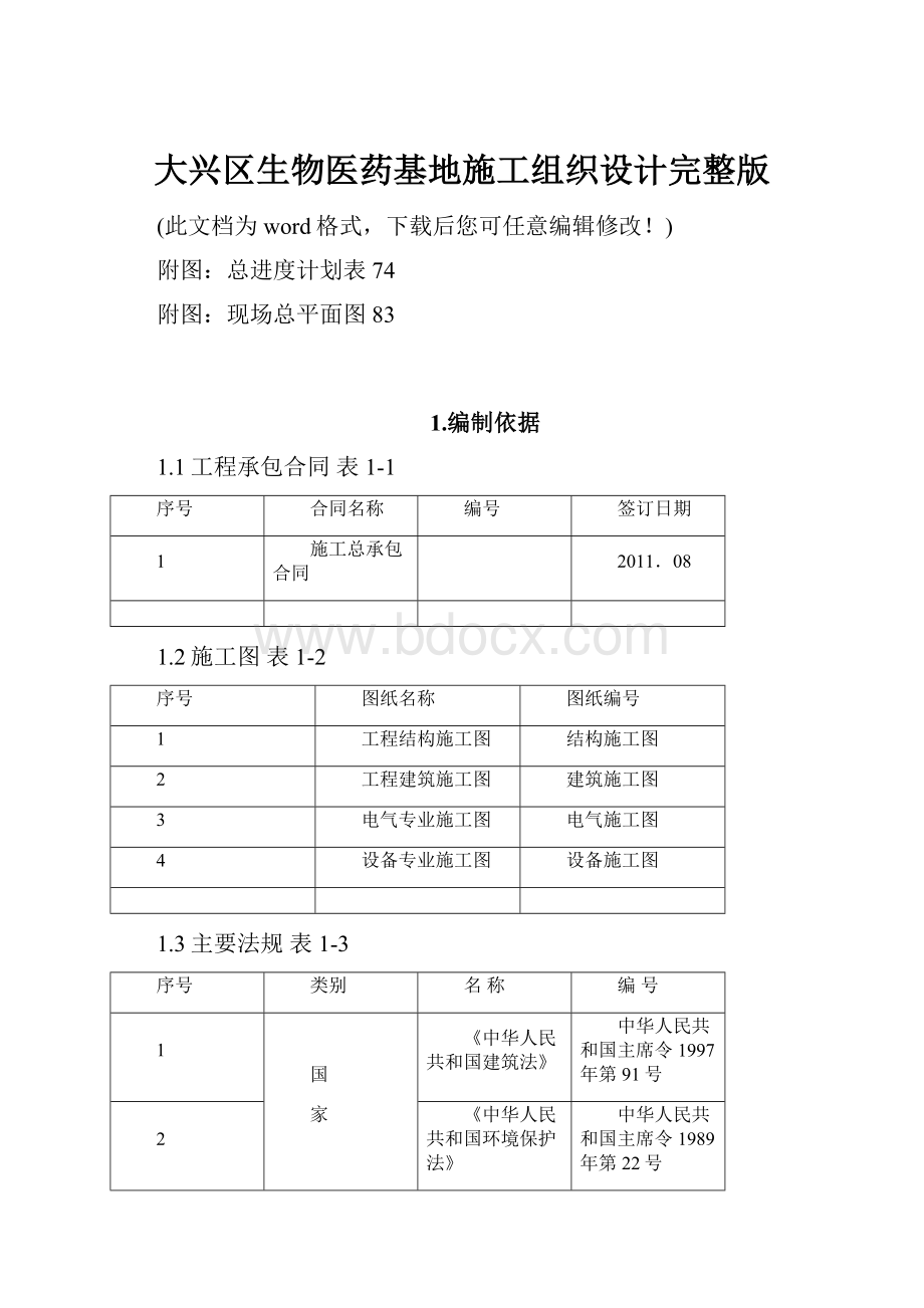 大兴区生物医药基地施工组织设计完整版.docx