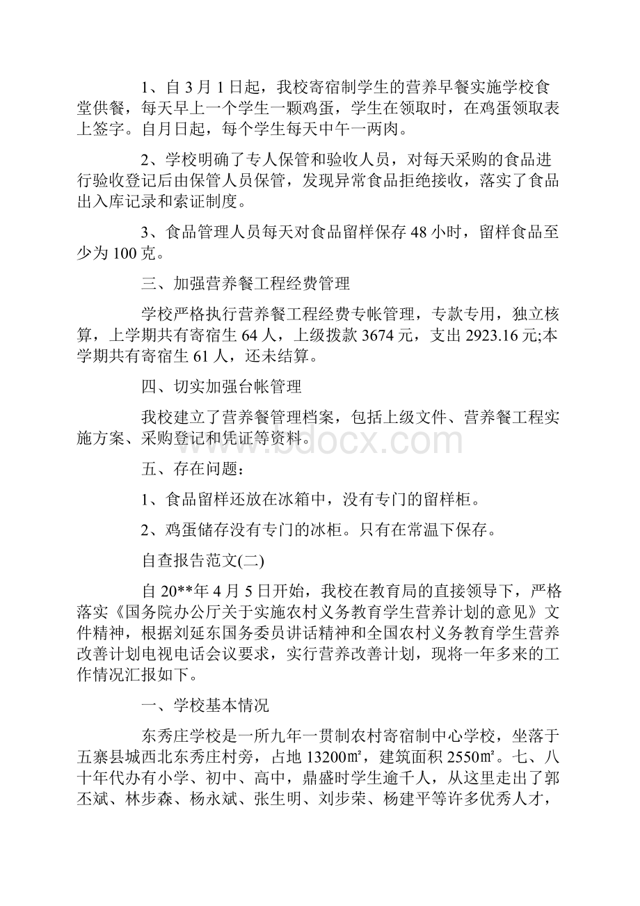 关于营养餐自查报告精选参考范文五篇.docx_第2页