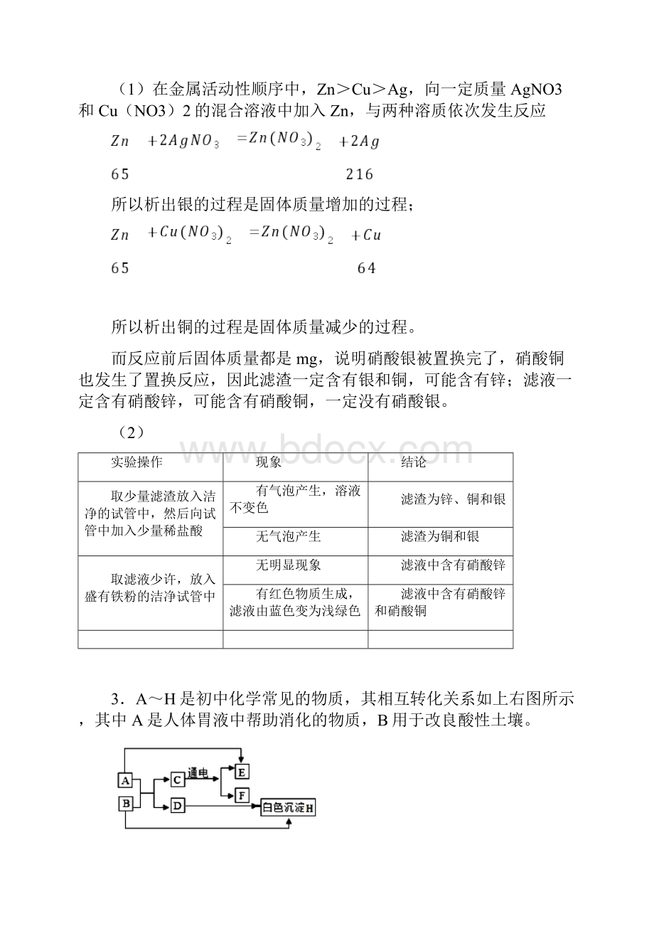 怀化中考二轮复习化学推断题专题训练.docx_第3页