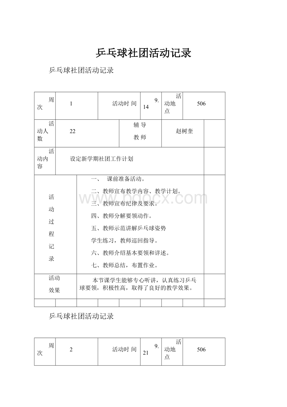 乒乓球社团活动记录.docx