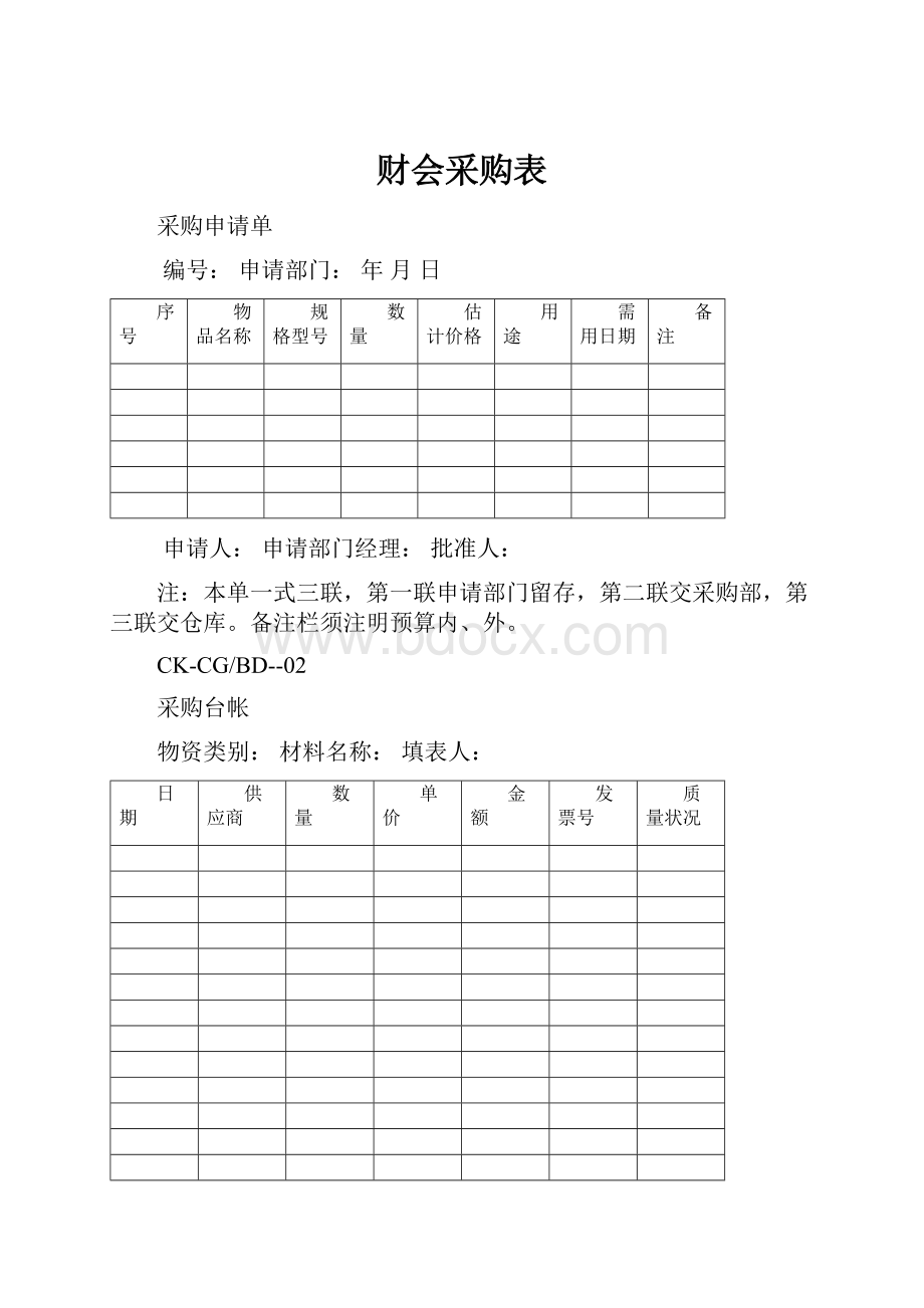 财会采购表.docx_第1页