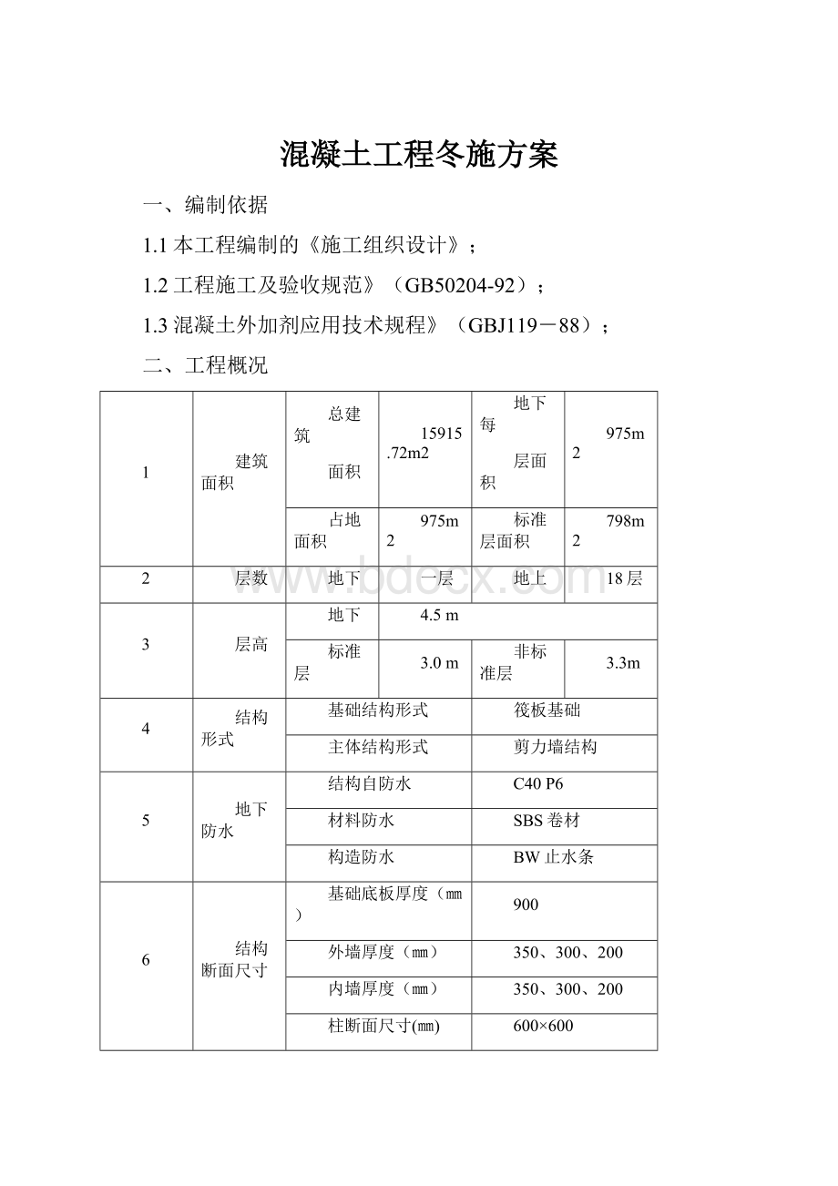 混凝土工程冬施方案.docx