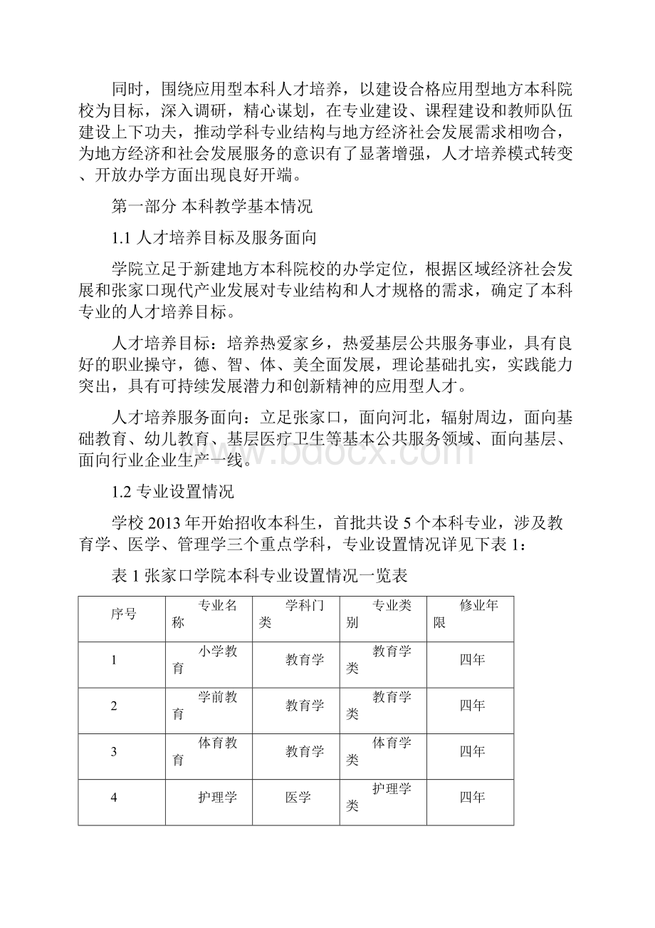 30张家口学院度本科教学质量报告.docx_第2页