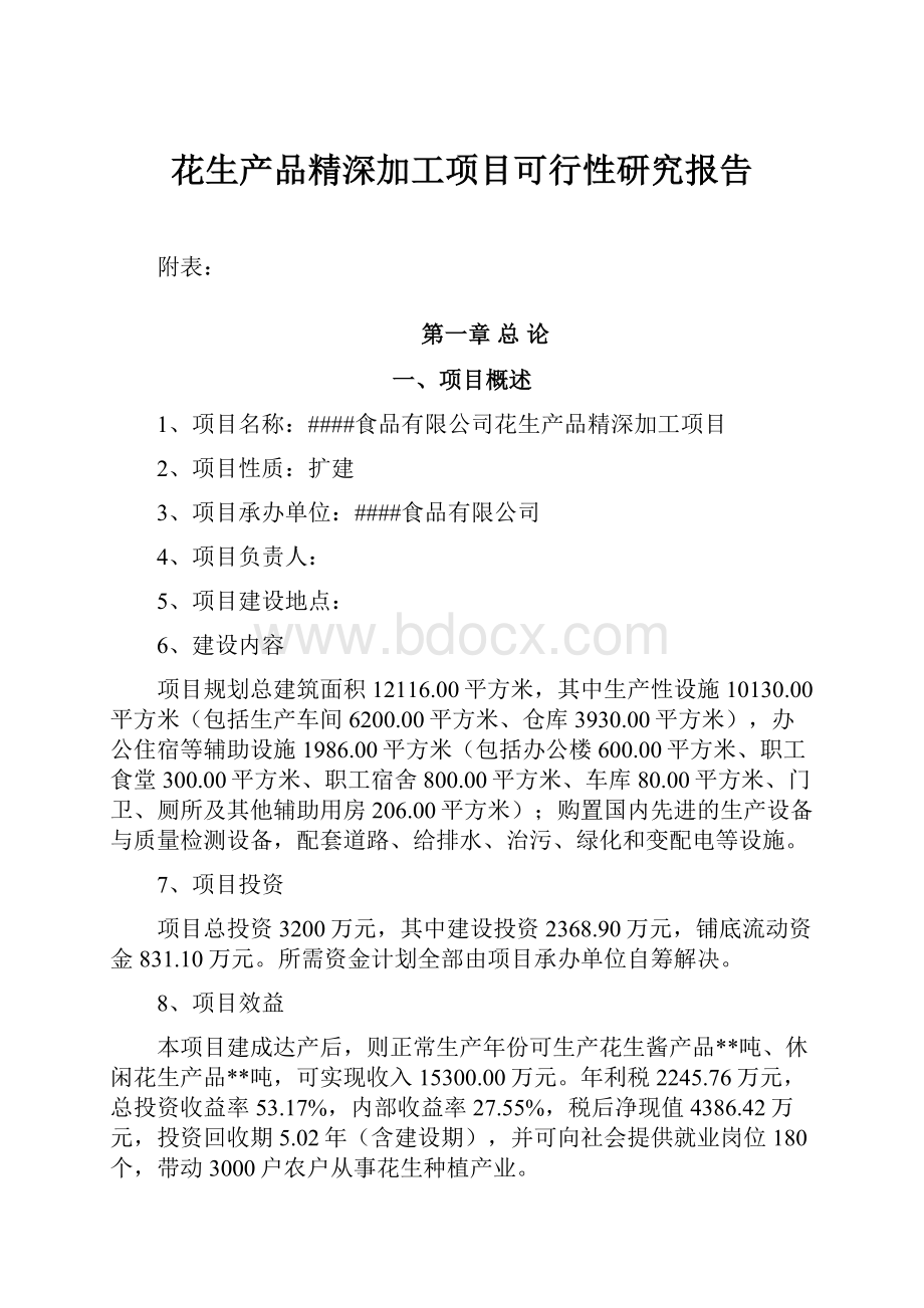 花生产品精深加工项目可行性研究报告.docx