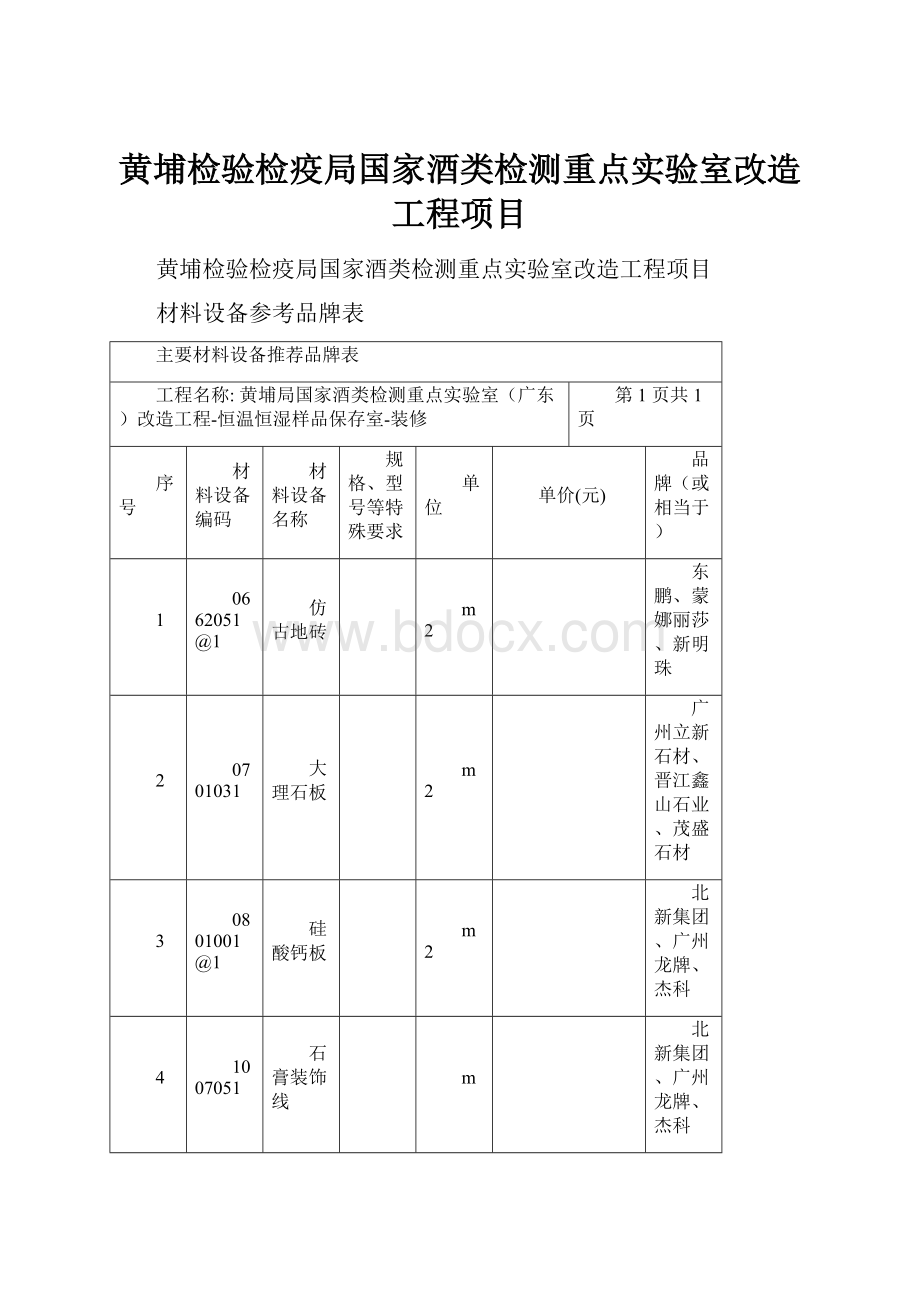 黄埔检验检疫局国家酒类检测重点实验室改造工程项目.docx