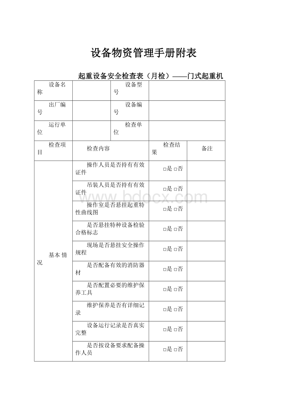 设备物资管理手册附表.docx_第1页