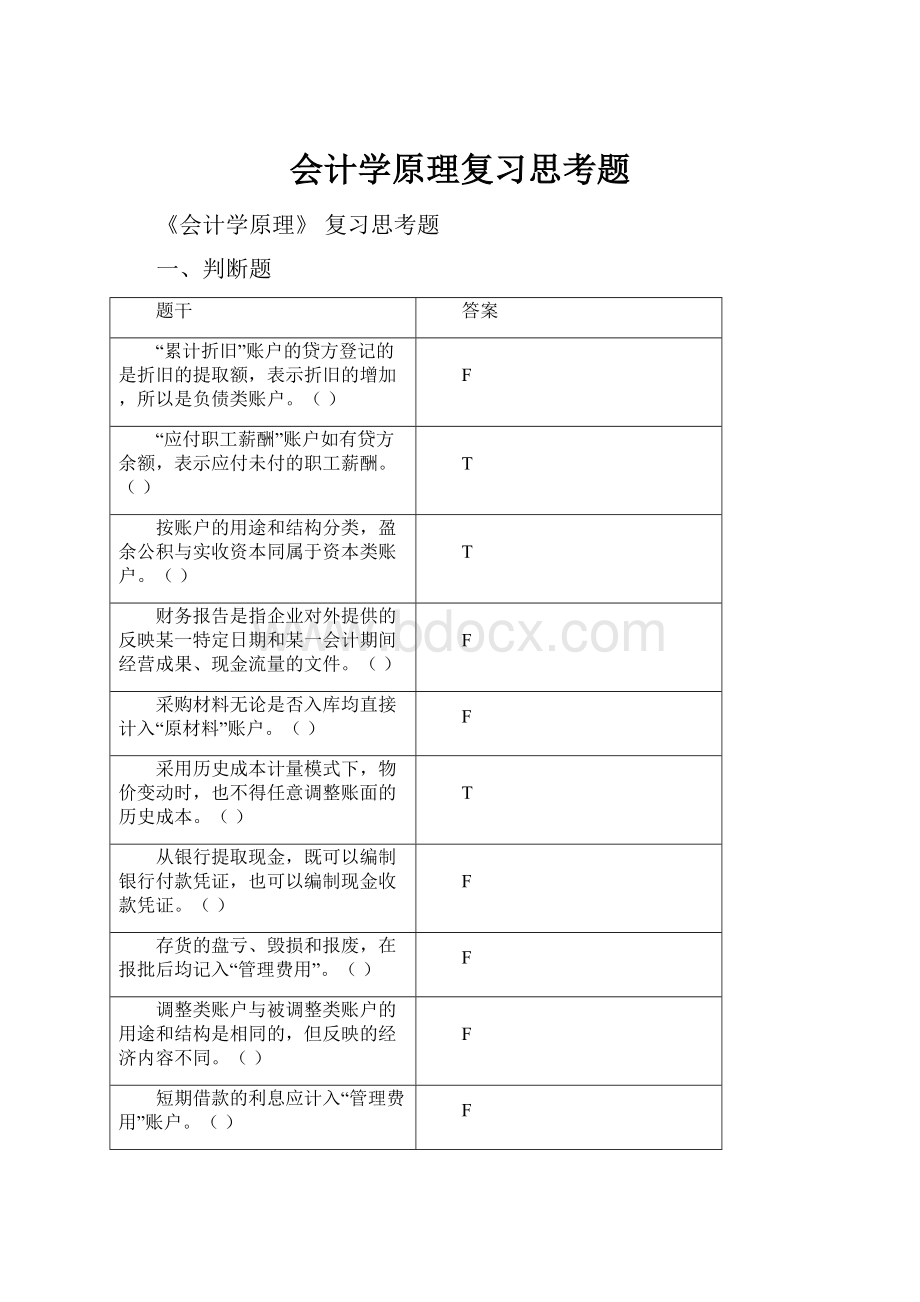 会计学原理复习思考题.docx