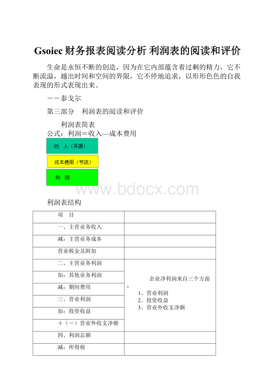 Gsoiec财务报表阅读分析 利润表的阅读和评价.docx