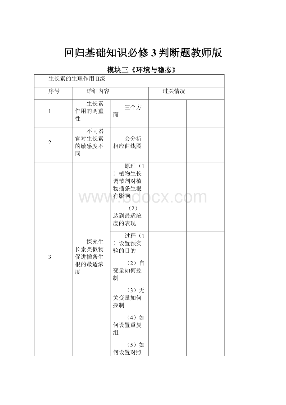 回归基础知识必修3判断题教师版.docx