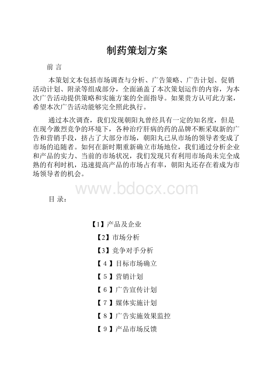 制药策划方案.docx