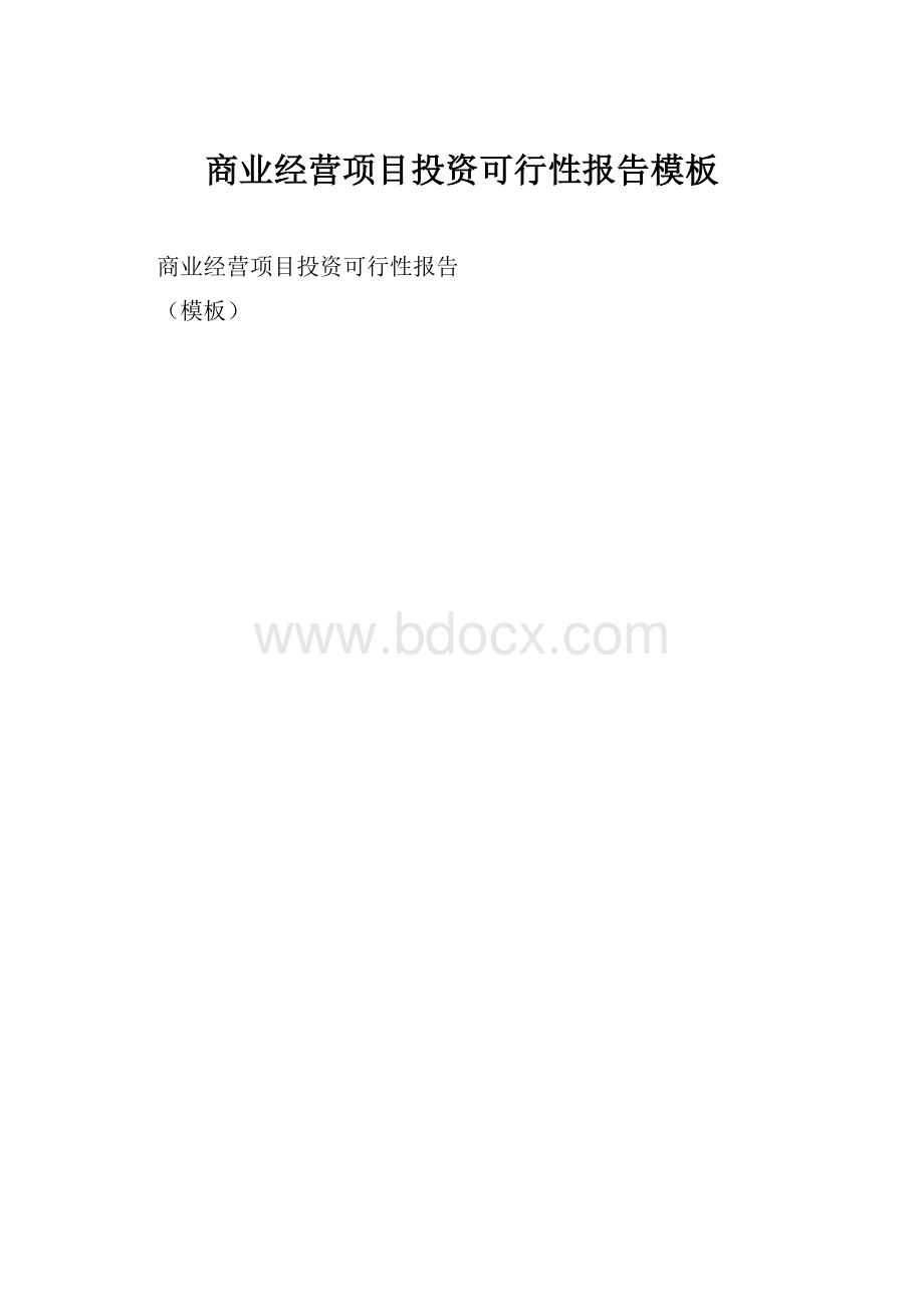 商业经营项目投资可行性报告模板.docx