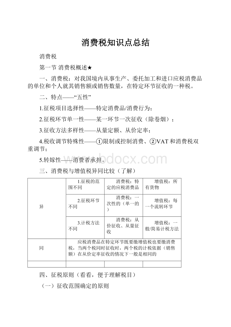 消费税知识点总结.docx