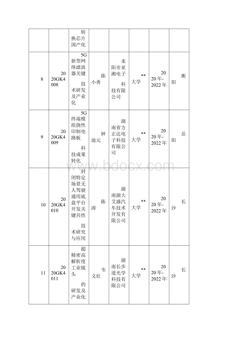 高新技术产业科技创新引领计划科技成果转化类立项项目情况表模板.docx_第3页