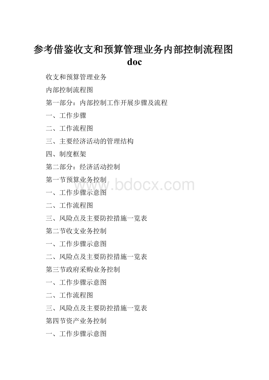 参考借鉴收支和预算管理业务内部控制流程图doc.docx