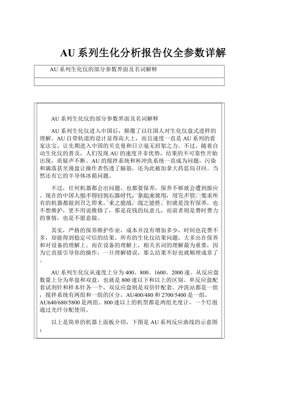 AU系列生化分析报告仪全参数详解.docx_第1页