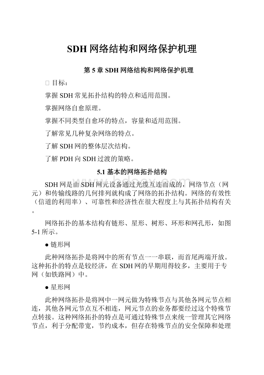 SDH网络结构和网络保护机理.docx_第1页