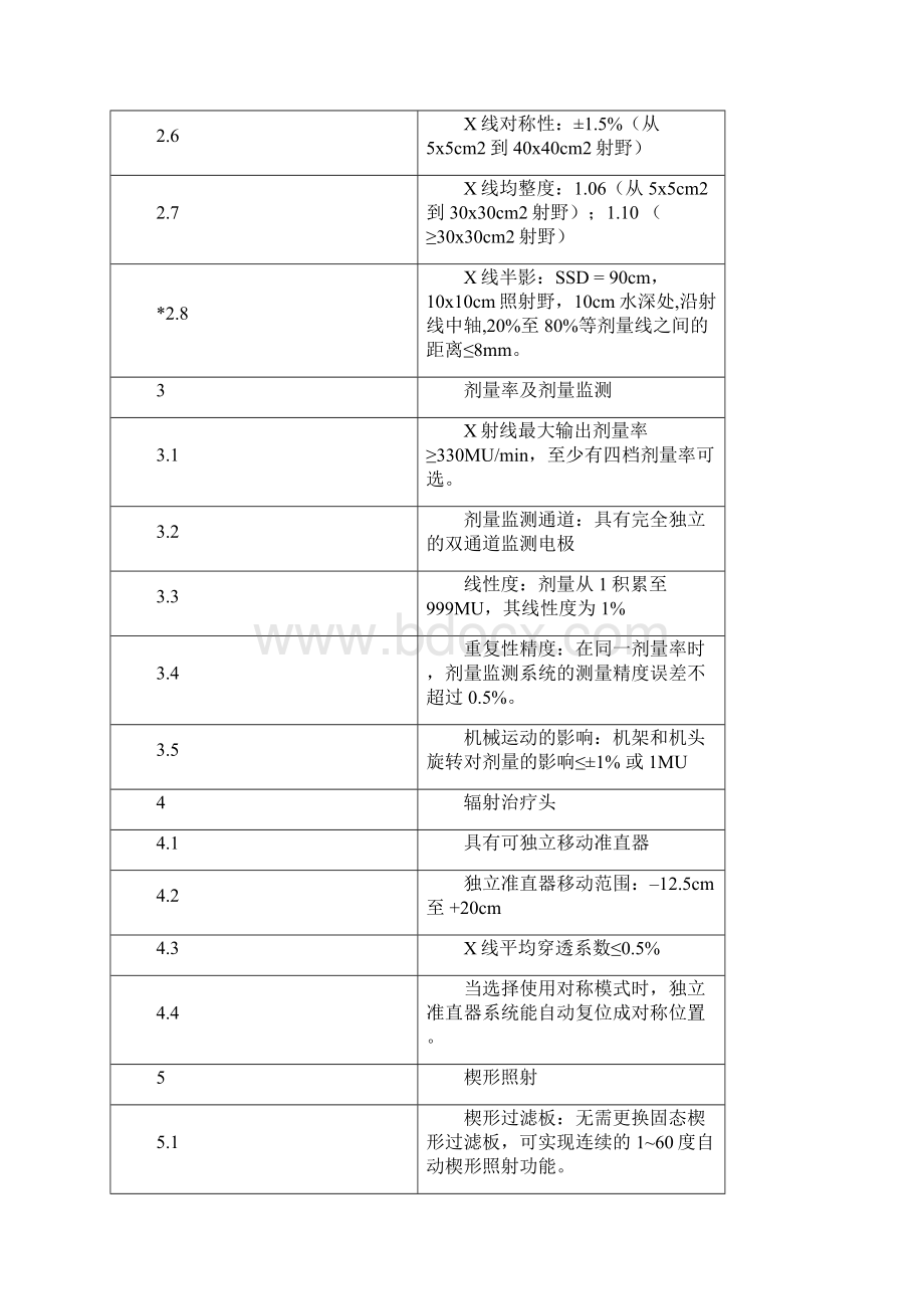 医用直线加速器系统技术规格及参数.docx_第2页