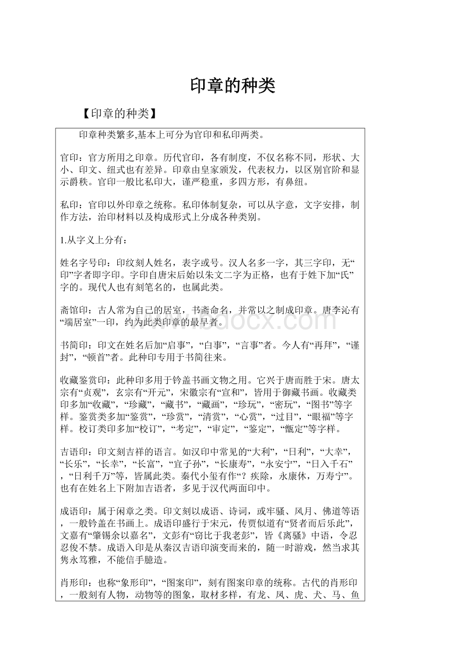 印章的种类.docx_第1页