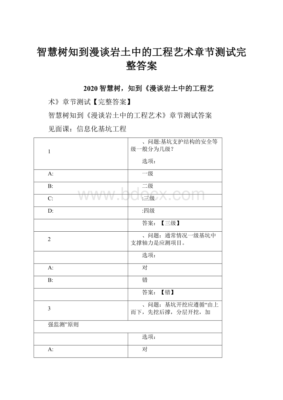 智慧树知到漫谈岩土中的工程艺术章节测试完整答案.docx