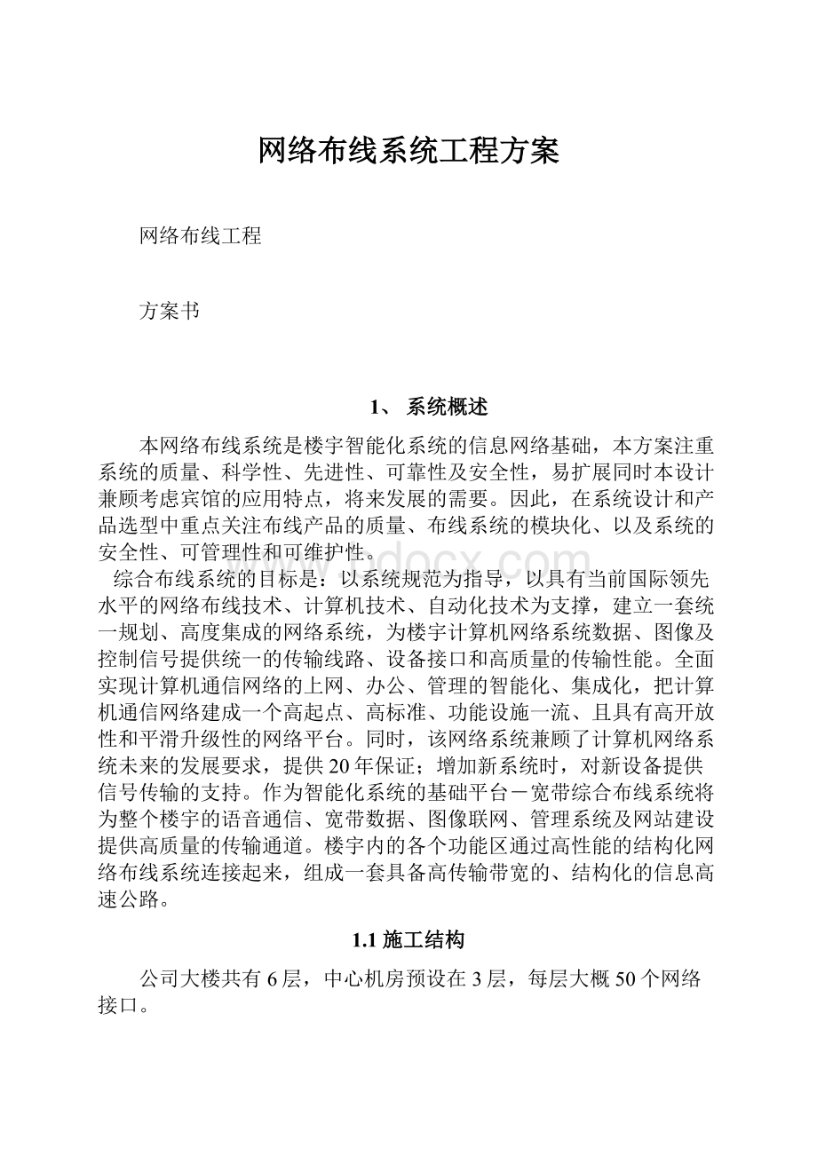 网络布线系统工程方案.docx