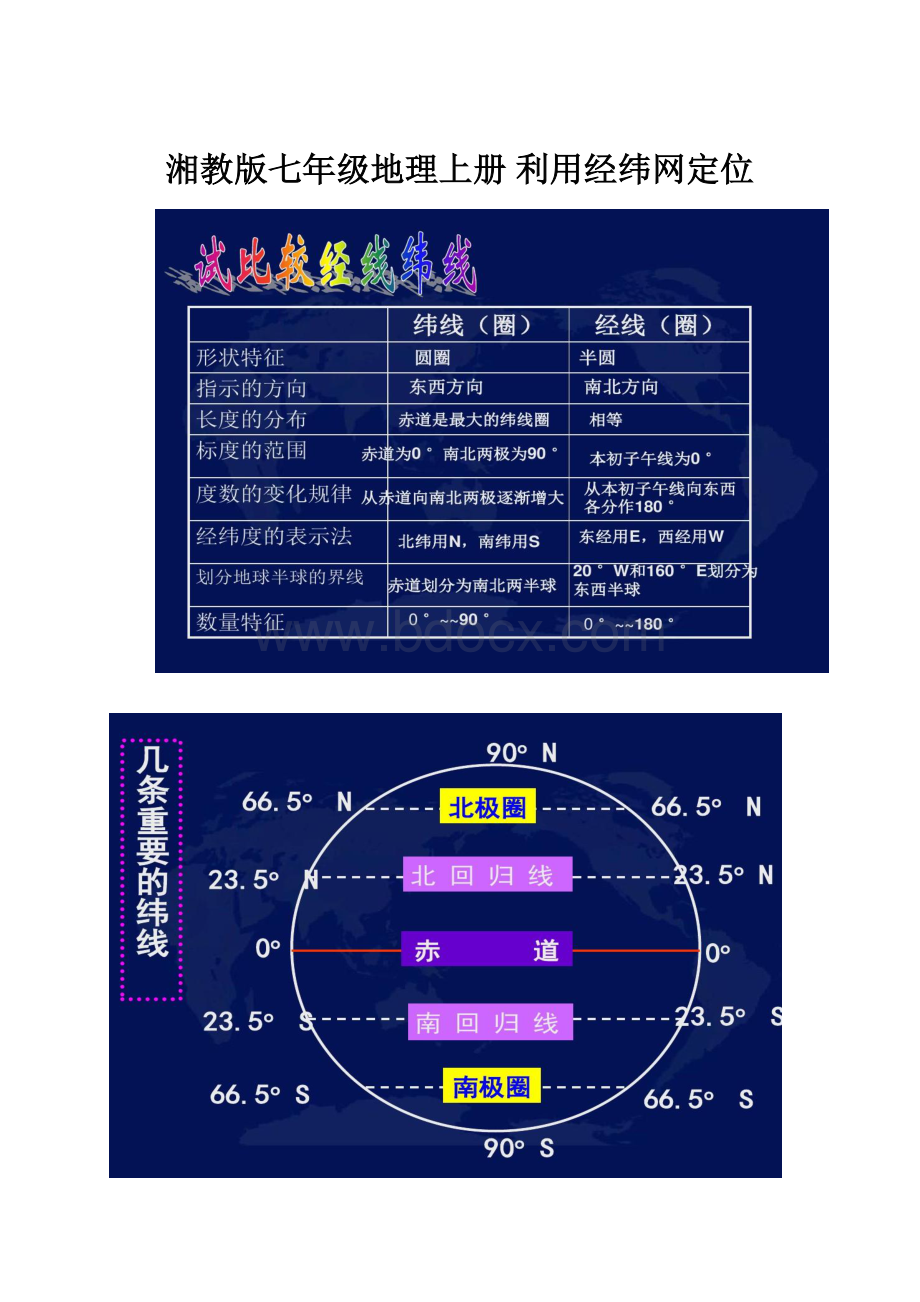 湘教版七年级地理上册利用经纬网定位.docx