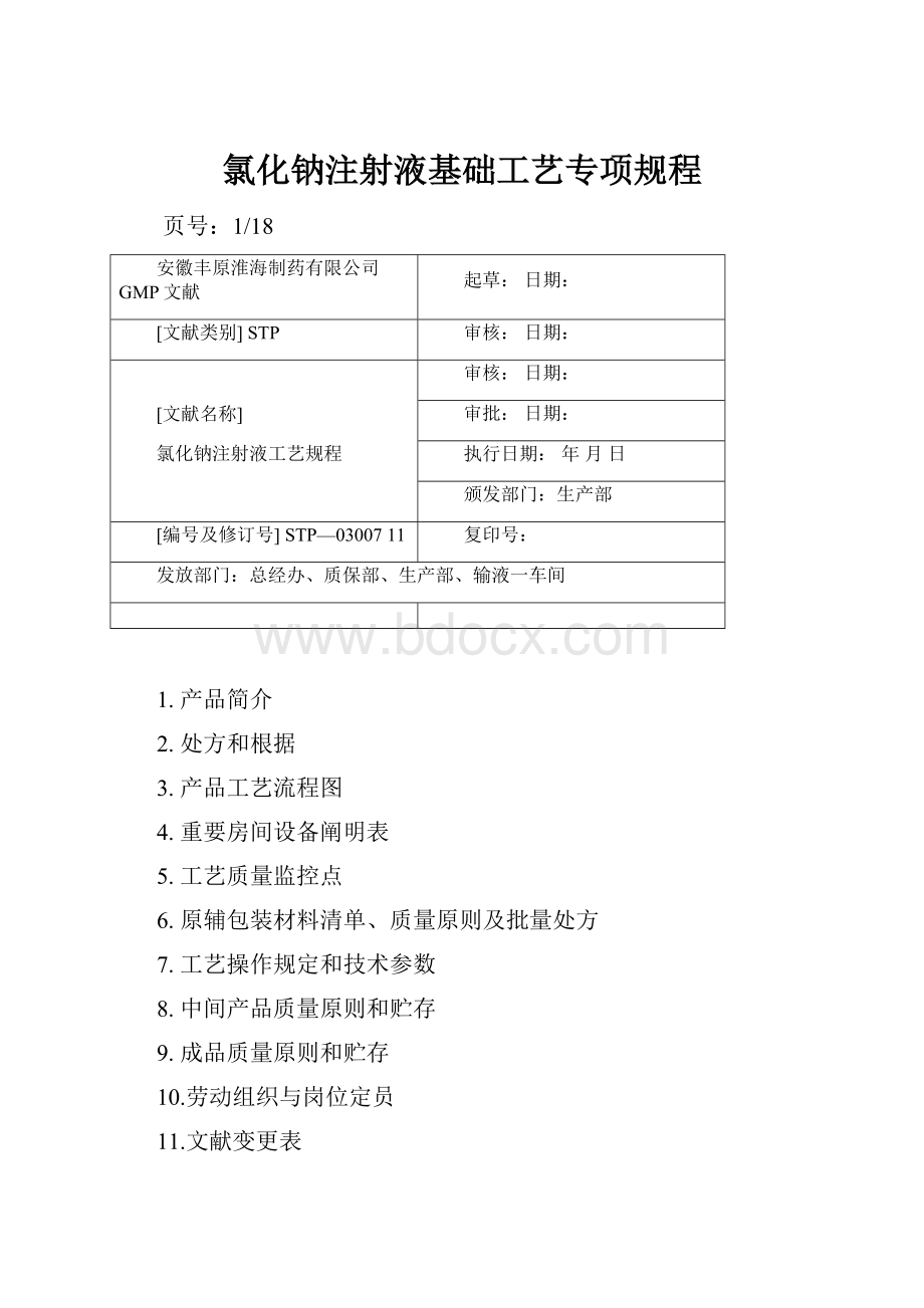 氯化钠注射液基础工艺专项规程.docx