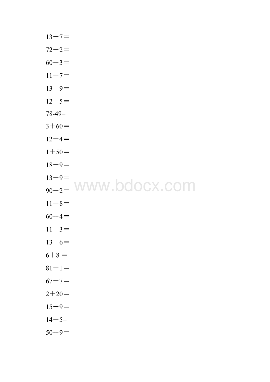 小学一年级数学口算题目100以内.docx_第3页