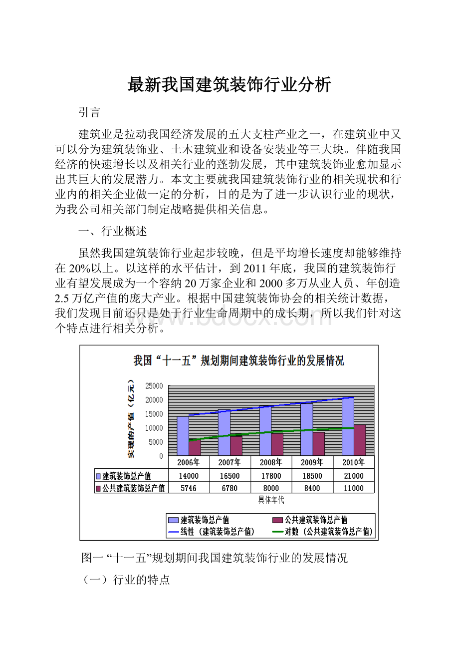 最新我国建筑装饰行业分析.docx