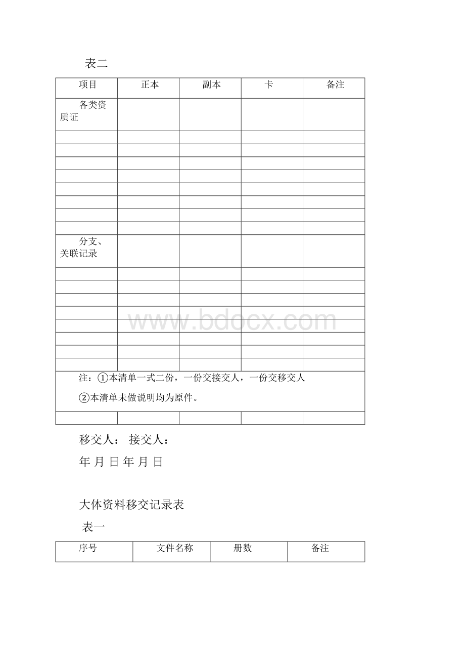 项目收购资料移交记录表格.docx_第3页