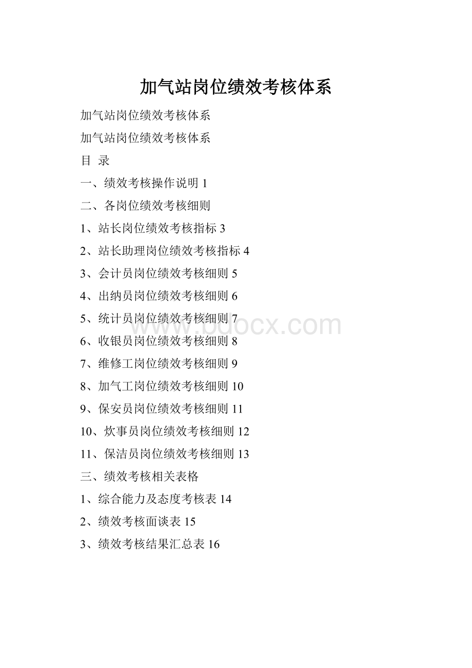 加气站岗位绩效考核体系.docx_第1页