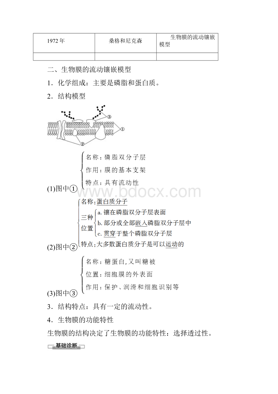 学案第4章第2节 生物膜的流动镶嵌模型含答案.docx_第2页