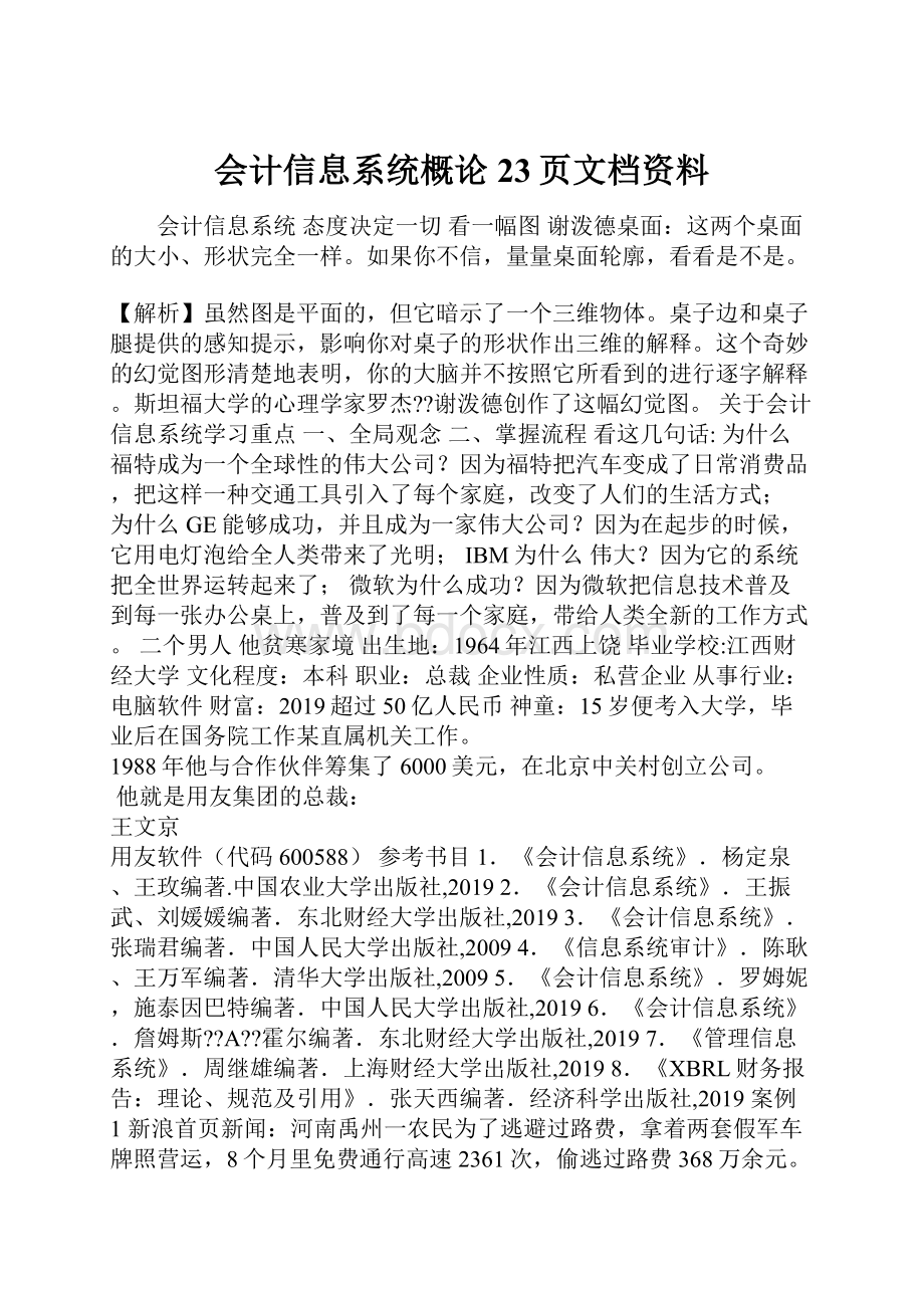 会计信息系统概论23页文档资料.docx