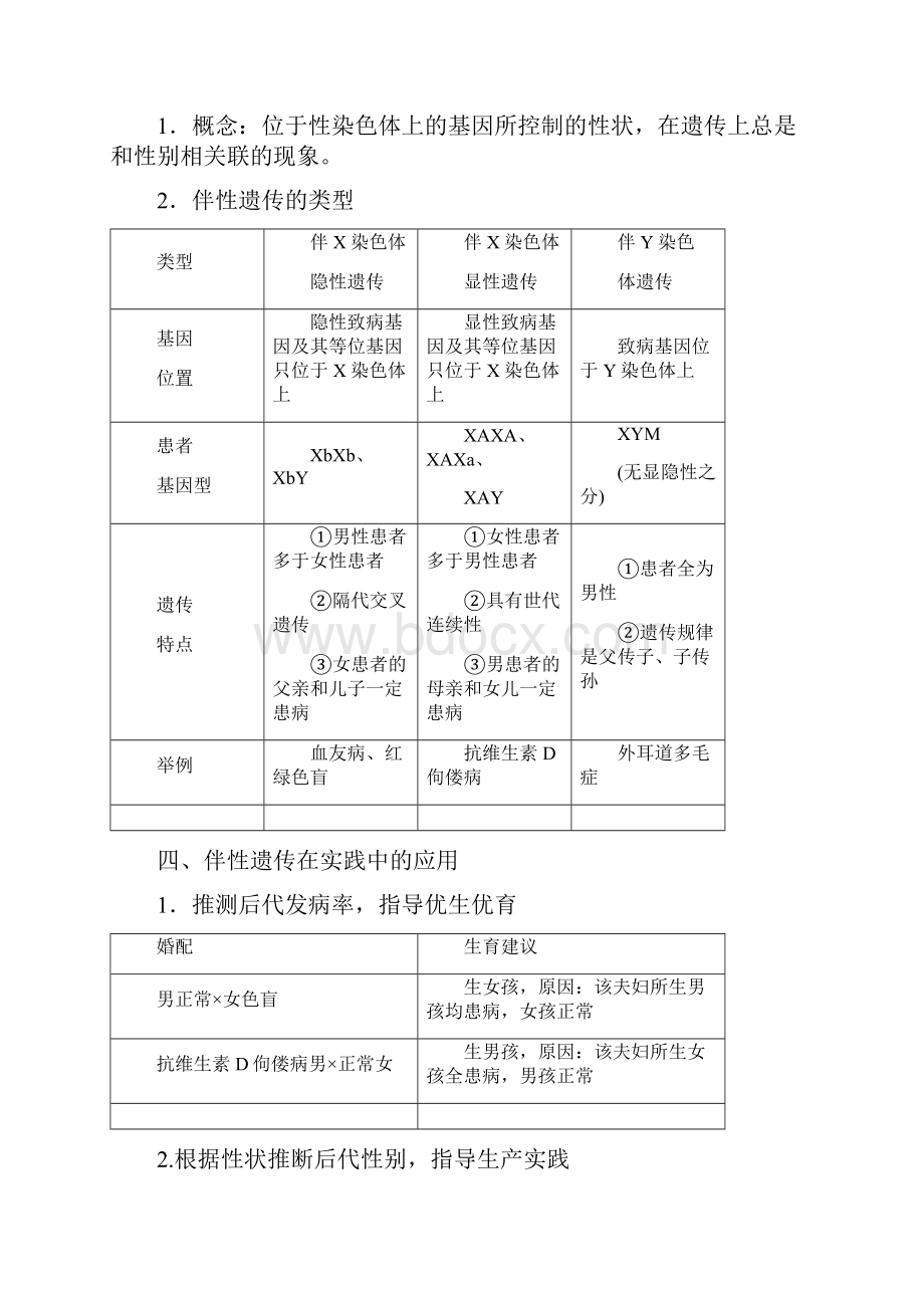 高考生物一轮复习第五单元遗传的基本规律第三讲基因在染色体上与伴性遗传学案新人教版.docx_第3页