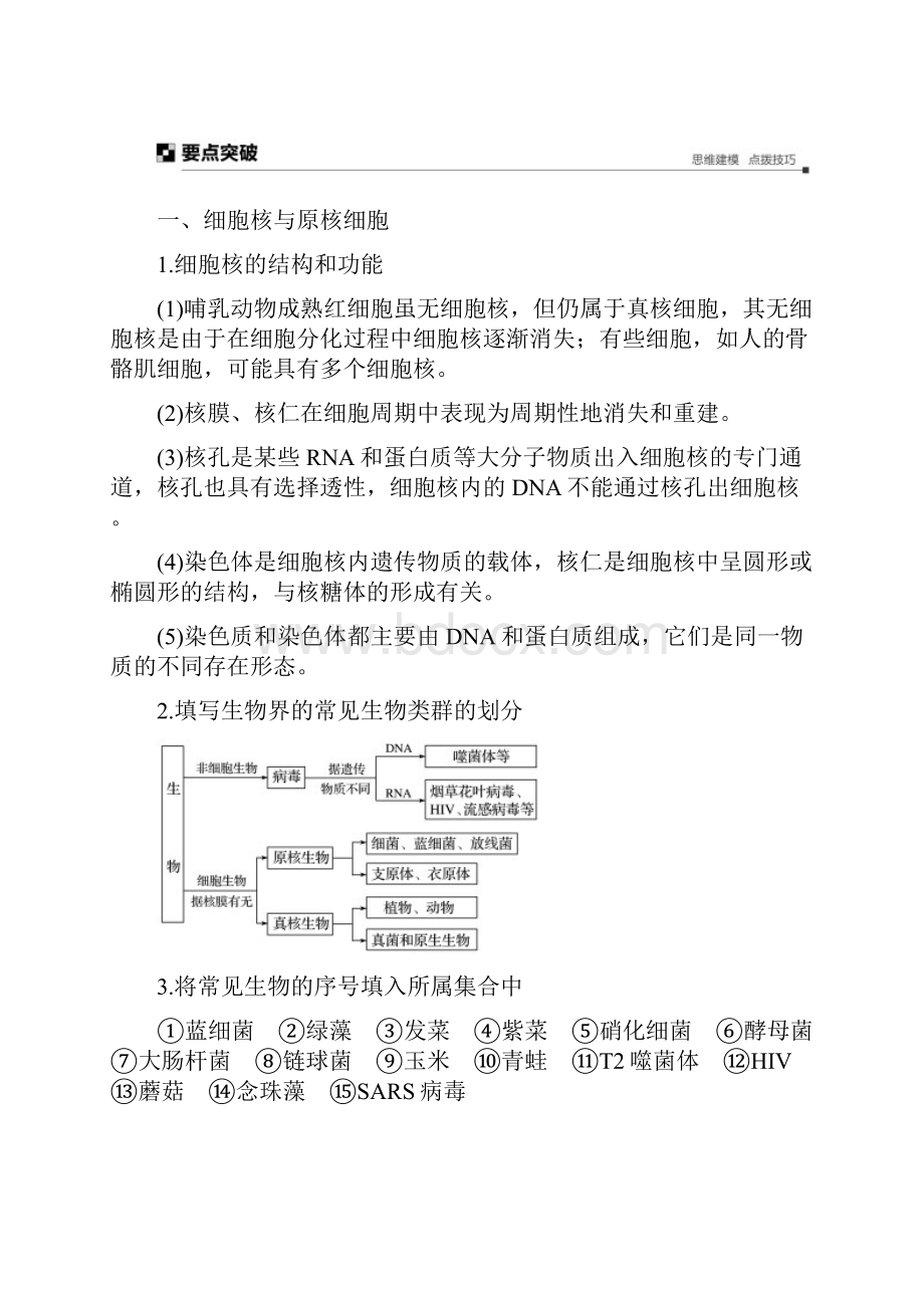 版高考生物大二轮复习 专题一 细胞的分子组成和基本结构 考点2 细胞的基本结构练习.docx_第3页