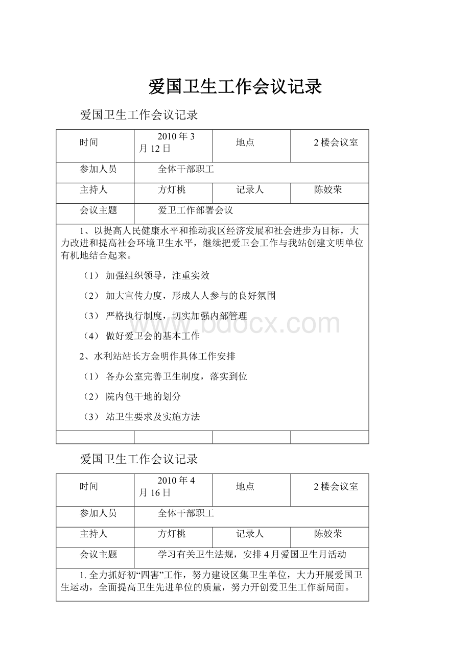 爱国卫生工作会议记录.docx_第1页