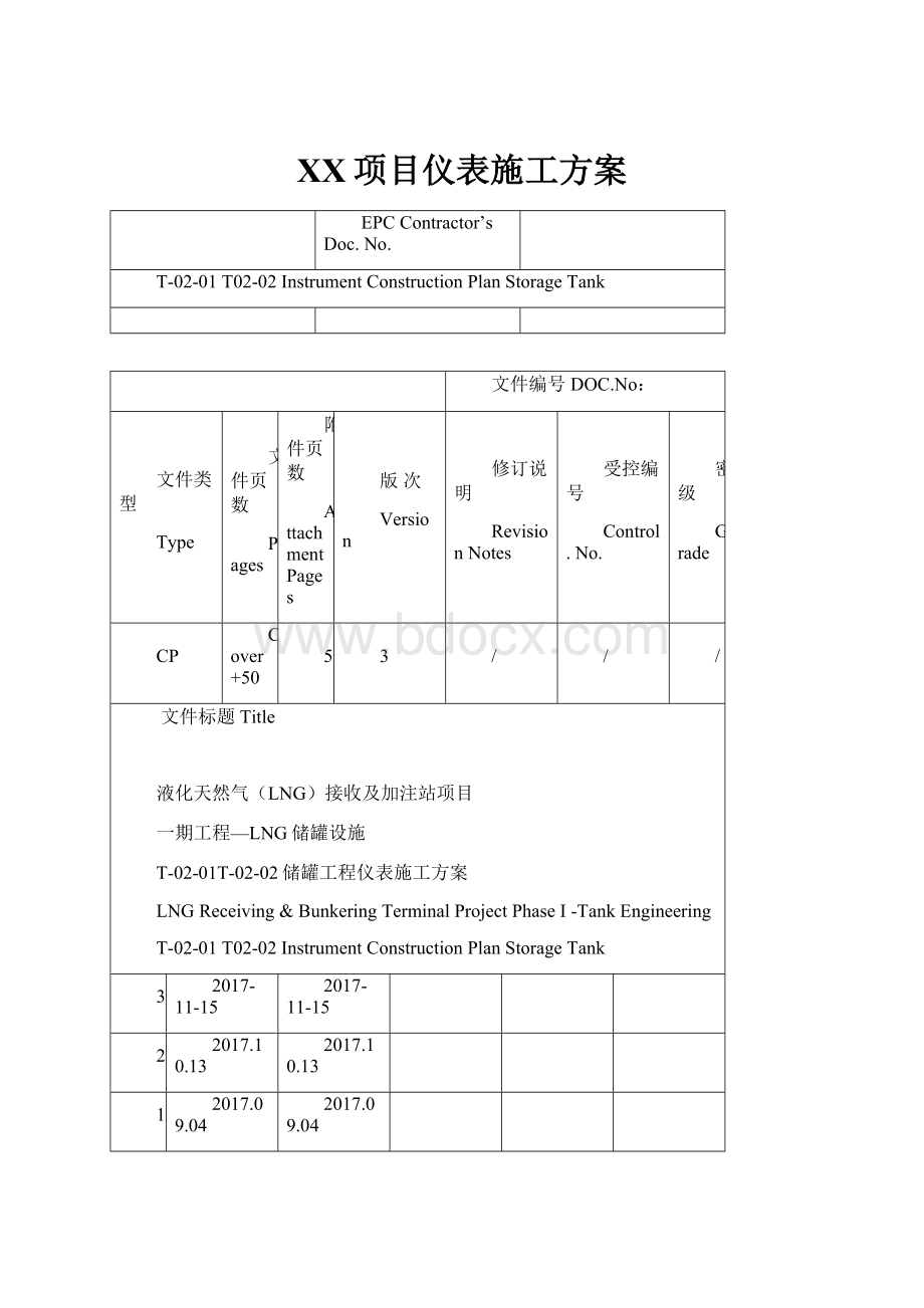 XX项目仪表施工方案.docx