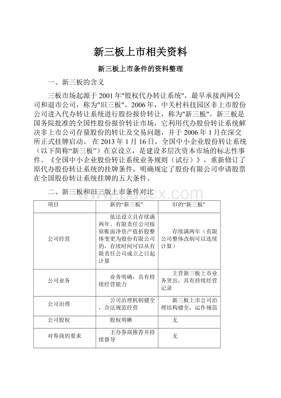 新三板上市相关资料.docx