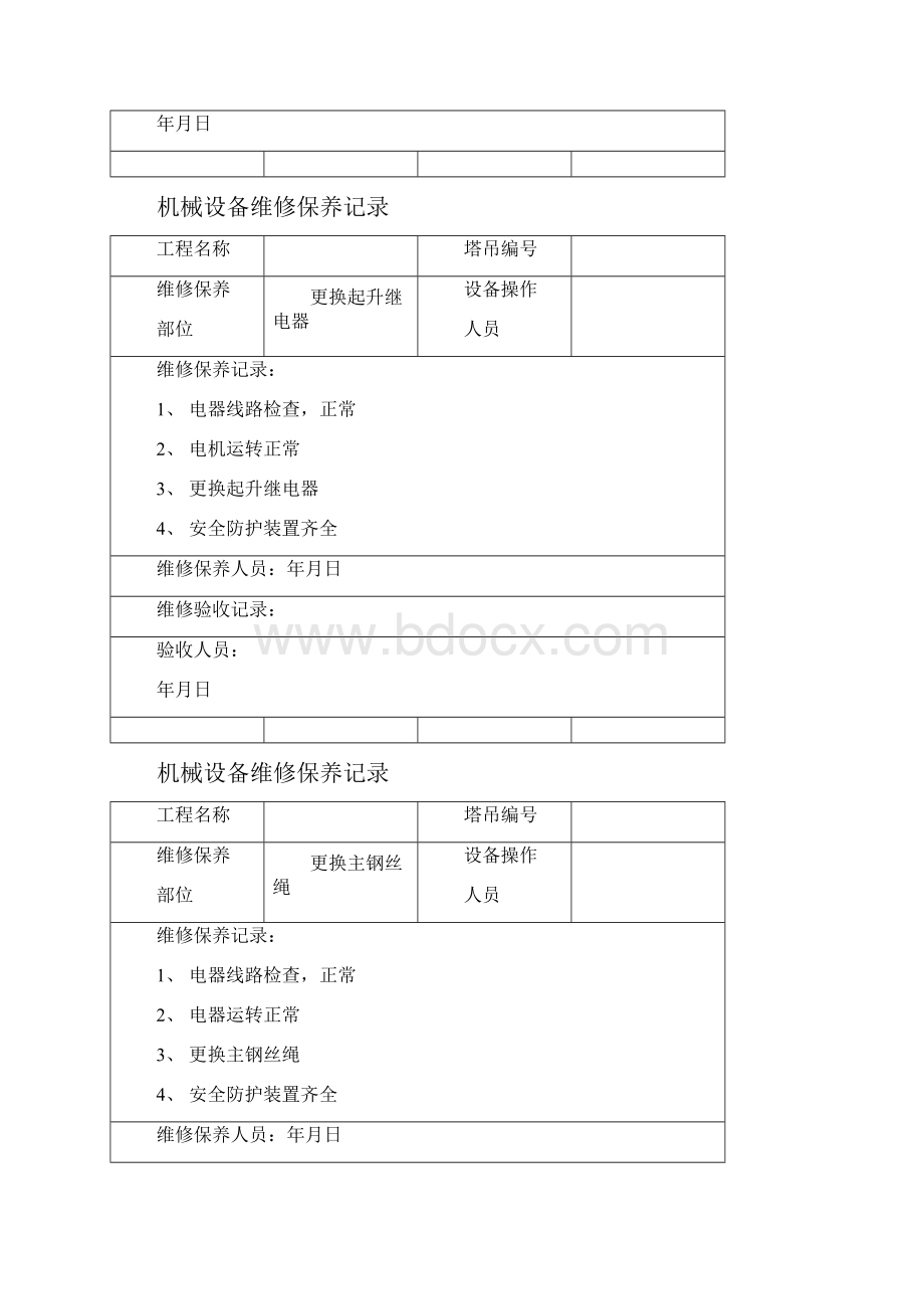 机械设备维修保养记录.docx_第3页