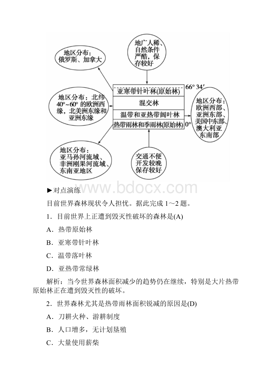 高二人教版地理选修6练习第4章第1节森林及其保护.docx_第3页