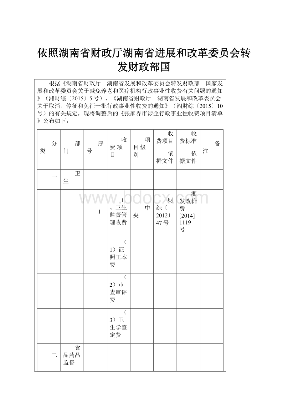 依照湖南省财政厅湖南省进展和改革委员会转发财政部国.docx_第1页