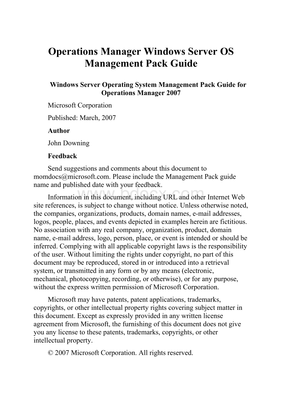 Operations Manager Windows Server OS Management Pack Guide.docx