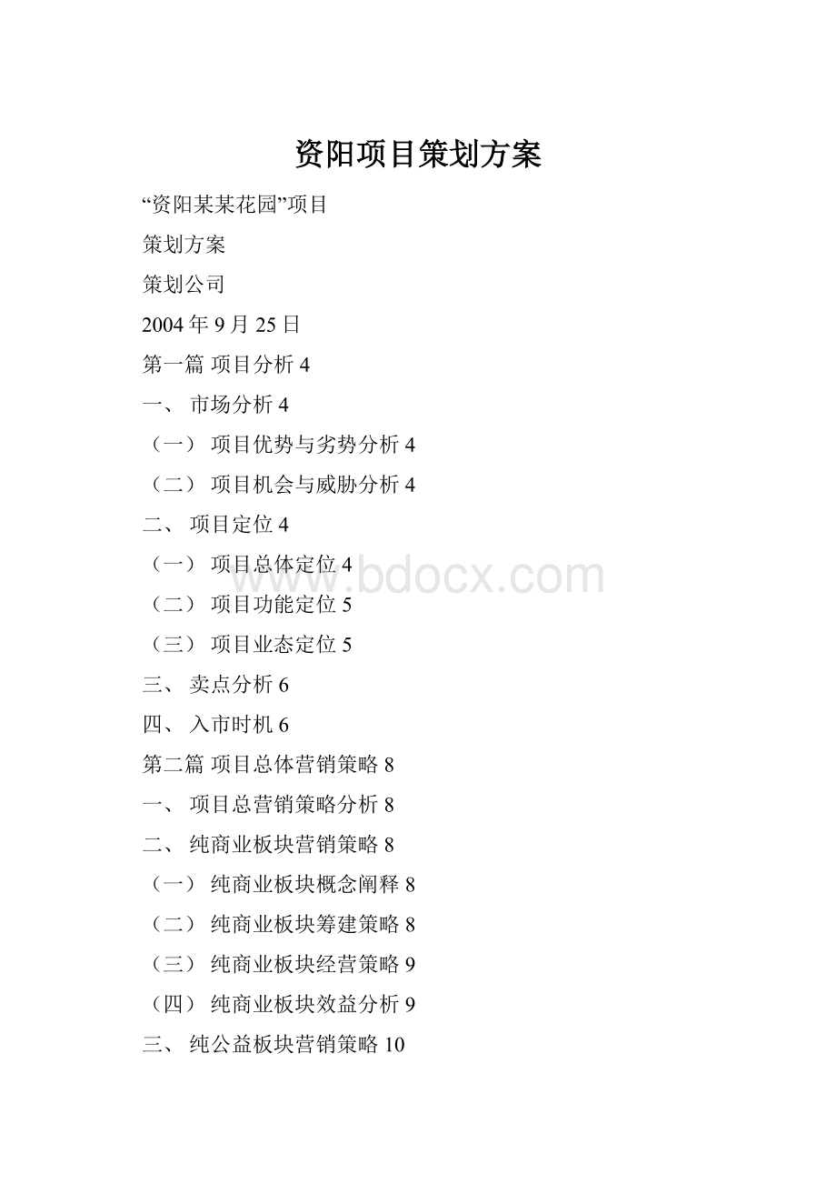 资阳项目策划方案.docx