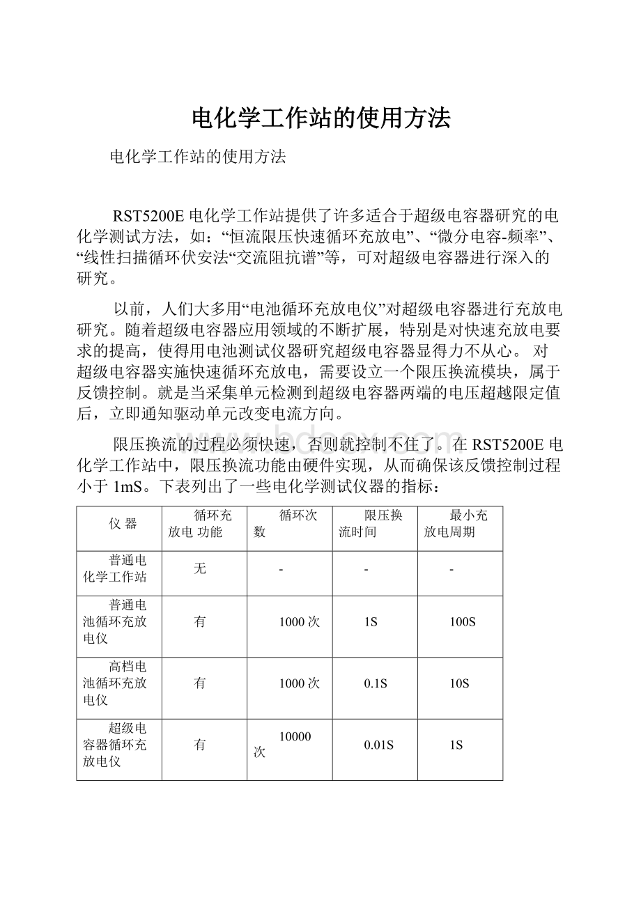 电化学工作站的使用方法.docx