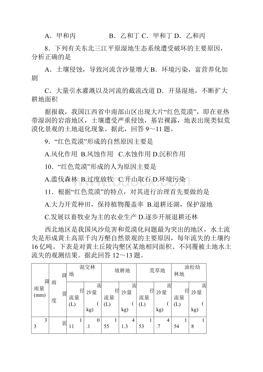 江苏省南通大学附属中学学年高二上学期期中考试地理试题选修.docx_第3页