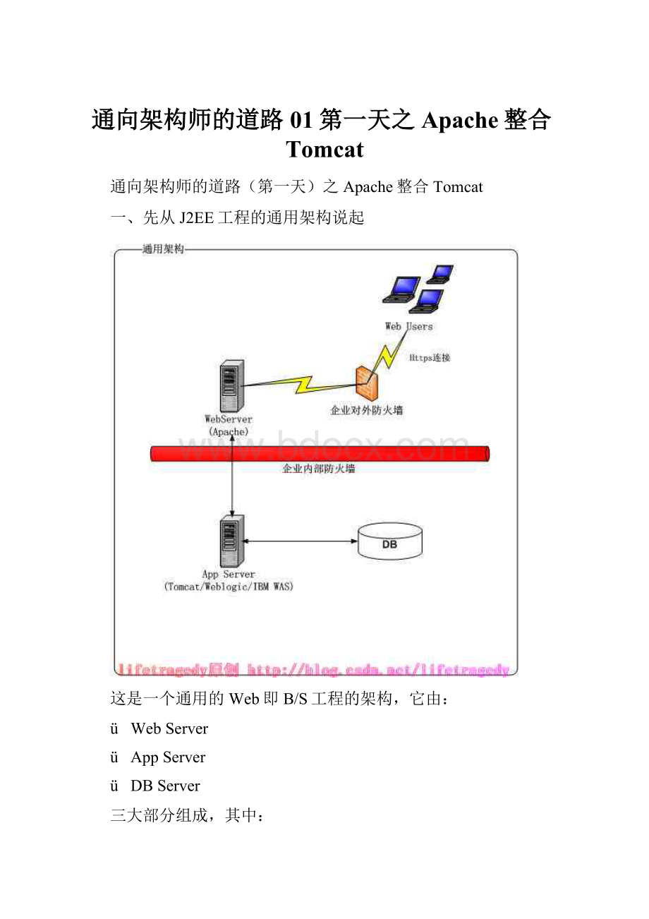 通向架构师的道路01第一天之Apache整合Tomcat.docx_第1页