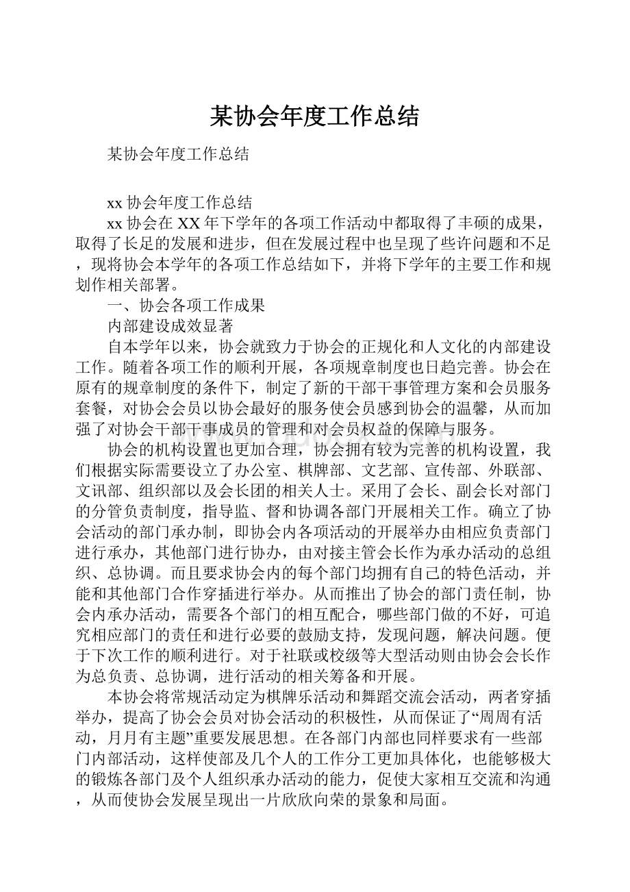 某协会年度工作总结.docx_第1页