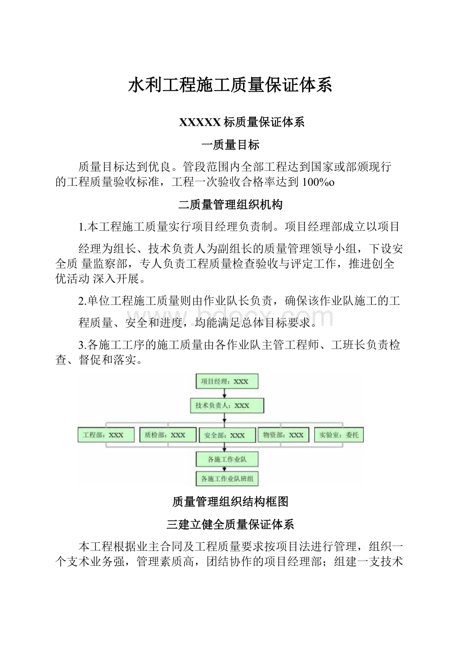 水利工程施工质量保证体系.docx_第1页