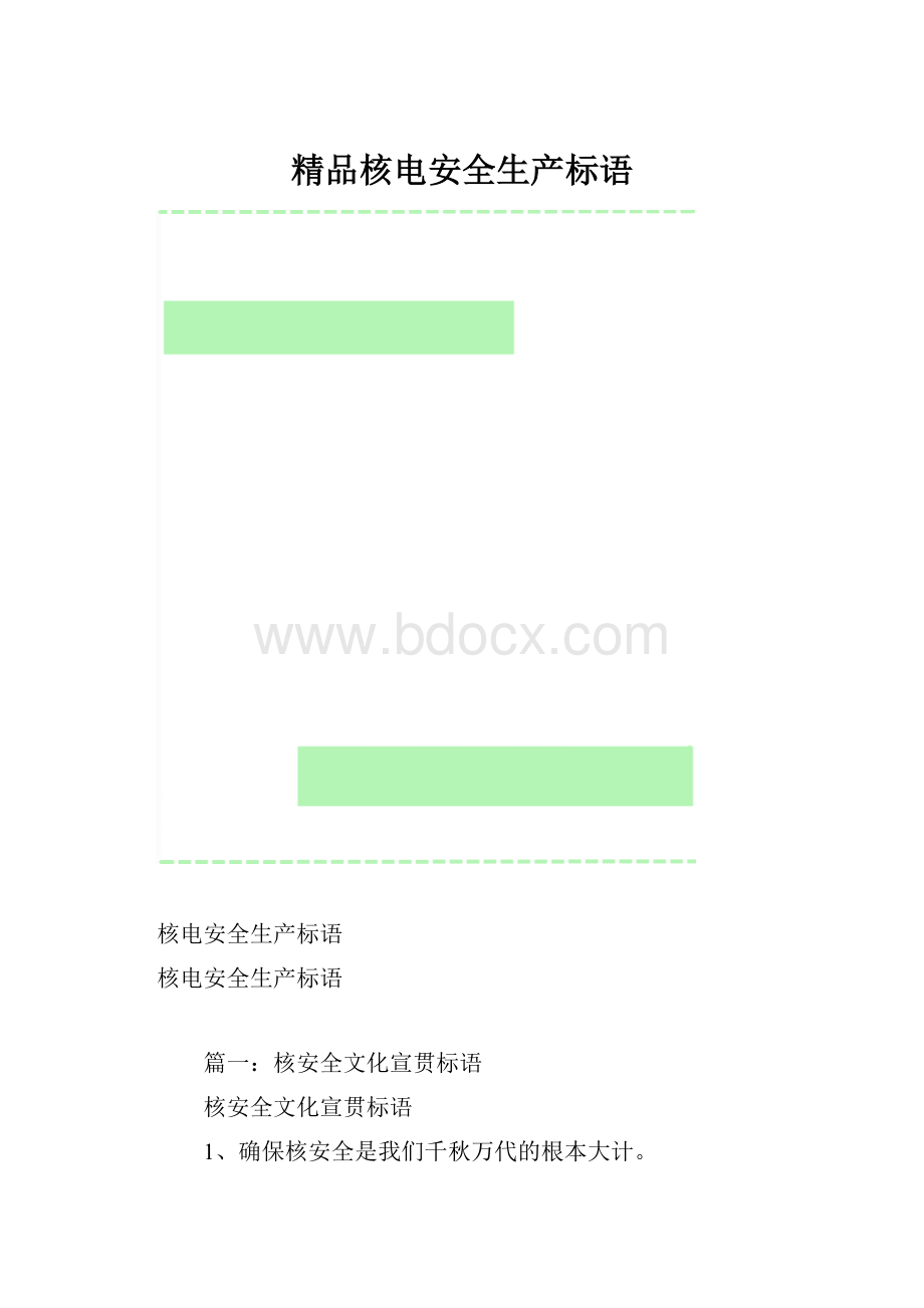 精品核电安全生产标语.docx