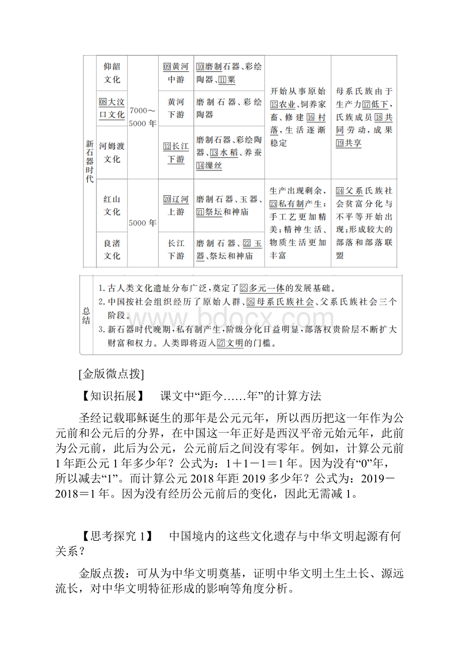 学年高中历史第一单元中华文明的起源与早期国家学案.docx_第2页